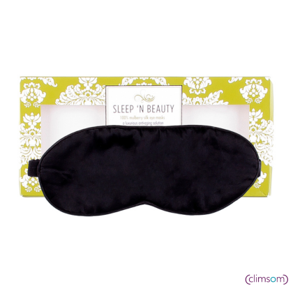 Masque de sommeil en soie Sleep'n Beauty dans un coffret élégant, en soie de mûrier de haute qualité, coloris noir.